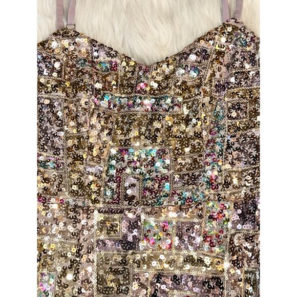 Dress The Population Tori Sequin Mermaid Gown Sweetheart Slit Formal Maxi Dress - Picture 8 of 16